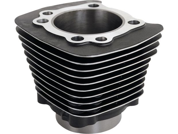 Cylinder for Evolution Engines For Evo 1200 Sportster, with polished fins Textured Black Each 1200 ccm (74 cui) 