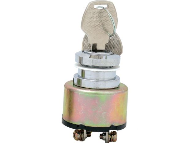 Ignition Switch, Chrome 0.75" diameter/on-ign-light Ignition Switch 