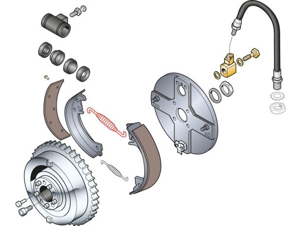 (5)SPR BRAKE SHOE U/ FL 63-72 