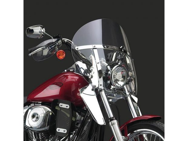 Chopped Heavy Duty Windshield without Mounting Kit Height: 18,5", Width: 21,5", Classic Round Headlight Cutout to Top of Screen: 14.25-15.75" Clear 