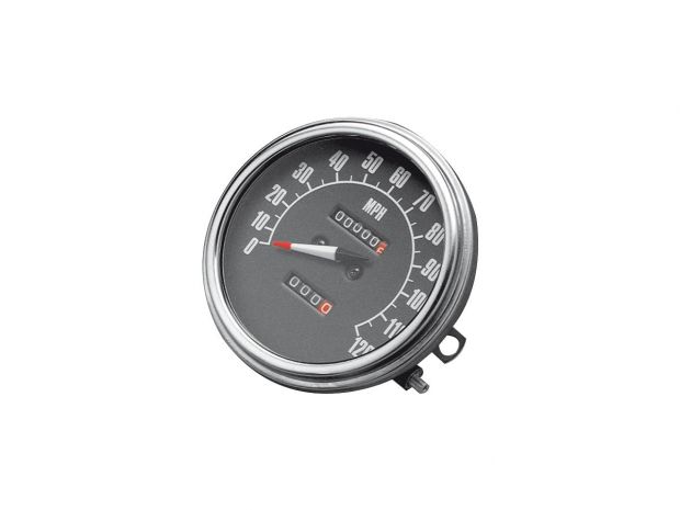 68-84 FL-Style Speedometer Scale: 120 mph; Scale Color: black; Ratio 2:1 