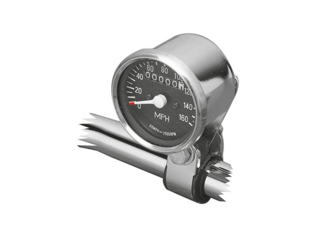 Mini Speedometer with Cables Ratio: 2:1 Chrome 