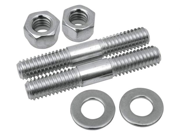 Fork Slider Bottom Cap Stud and Nut Kit 47-77 FLH Wideglide Chrome 