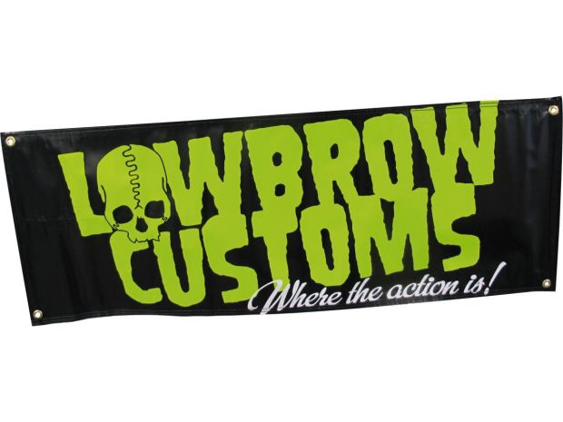 Customs Logo Banner, 47" x 17" 10oz vinyl with brass grommets 
