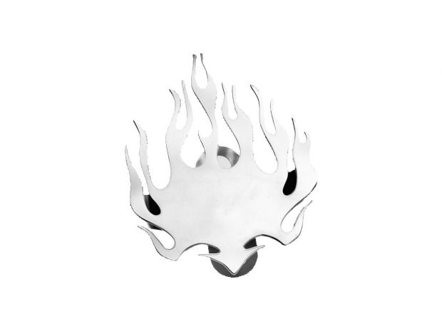 Flames Horn Cover Chrome 