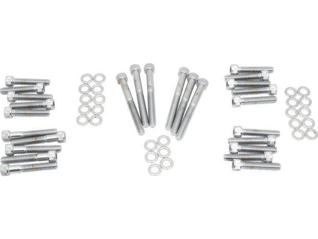 Knurled Tappet Block Hardware Kit Chrome 