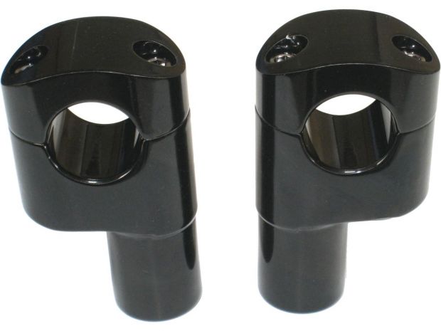 Custom Offset Risers For 1" Handlebar, 3.25" Rise Black Powder Coated 