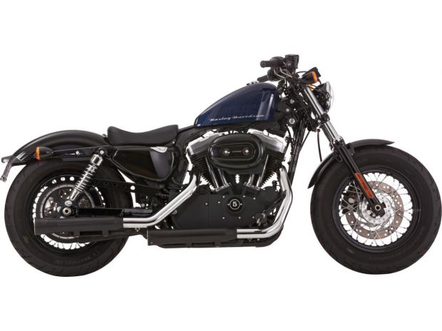 Double Groove Slip-On Mufflers Black Satin 