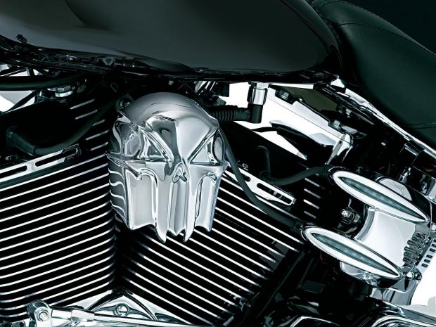 Skull Horn Covers Dark Chrome 