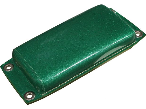 Retro Smooth Pillion Pad Green Synthetic Leather 
