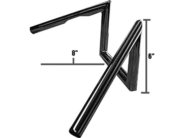 60s Narrow Style 6 Handlebar Dimpled Chrome 1" Throttle Cables 