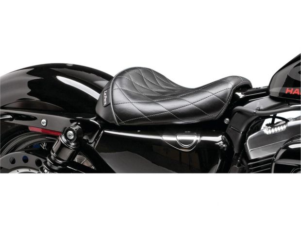 Bare Bones Solo Seat Diamond Stitch Black Vinyl 