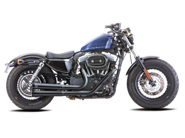 Double Groove 2 in 2 Exhaust System Black Satin 