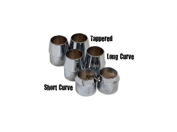 Exhaust End Cap Short Curve Chrome 2" 