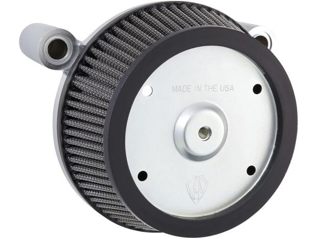 Big Sucker Stage 1 Air Cleaner Accepts Round OE and Arlen Ness Stage 1 Air Filter Cover Chrome 