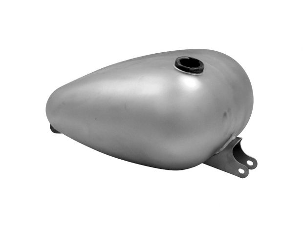 4.2 Gallon Axed Custom Gas Tank With single gas cap and with a 22mm threaded fuel bung on the left side. 