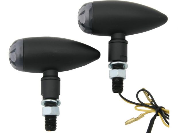 Micro Bullet LED Turn Signal Black Tinted LED 