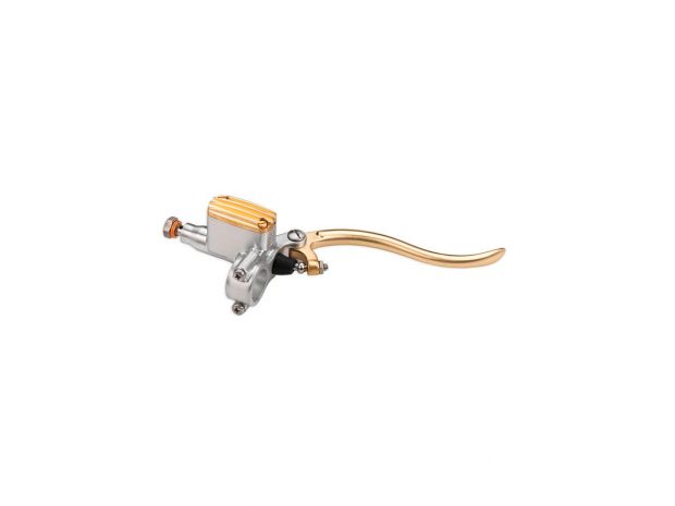 Deluxe Brake Master Cylinder Kit Brass Satin Lever and Master Cylinder Cover Aluminium Satin 14 mm 1" Dual Disc 