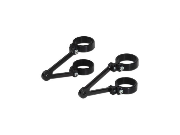 Fork Side Mount Headlight Bracket Short Black 