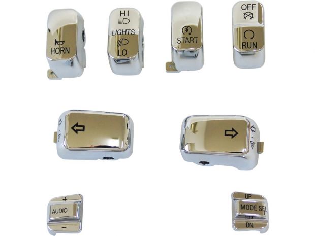 8 PC Switch Cap Set with Audio Chrome Hand Control Switch Cap Kit With audio button 