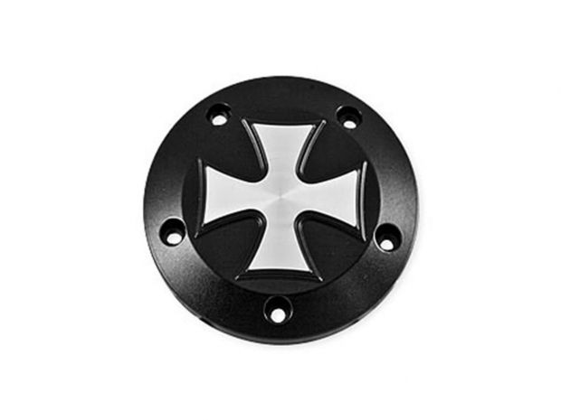 Point Cover Iron Cross, 5-hole Black Satin 