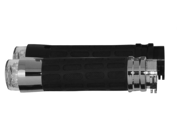 Softtouch Grip LED Turn Signal Set with Rear Turn Signals ,Taillight and License Plate Black 1" Throttle Cables 