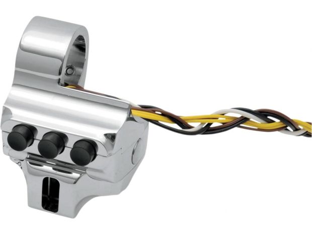 Contour Switch Housing Assembly Four button (1 OEM switch), hydraulic clutch side Chrome 1" 