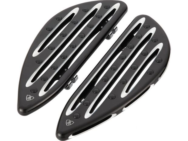 Deep Cut Driver Floorboards Black Cut Anodized 