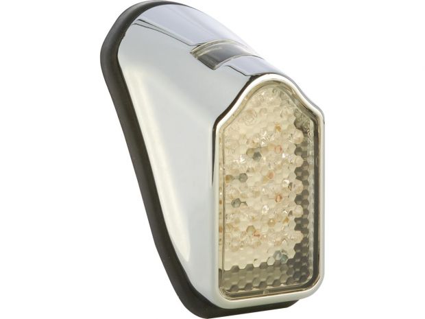 Mini Tombstone LED Taillight Chrome Clear LED 