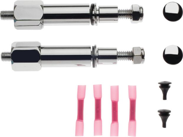 Round Support Stud Turn Signal Relocation Kit Chrome 