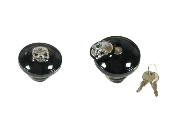 Skull Lockable Gas Cap Right side cap only (Vented) Black 