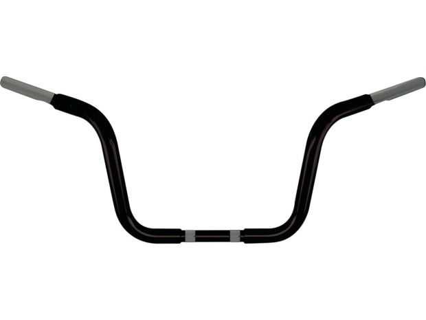 10 Chubby Classic Ape Hanger Handlebar Non-Dimpled 3-Hole Black Powder Coated 1 1/4" Throttle By Wire Throttle Cables 