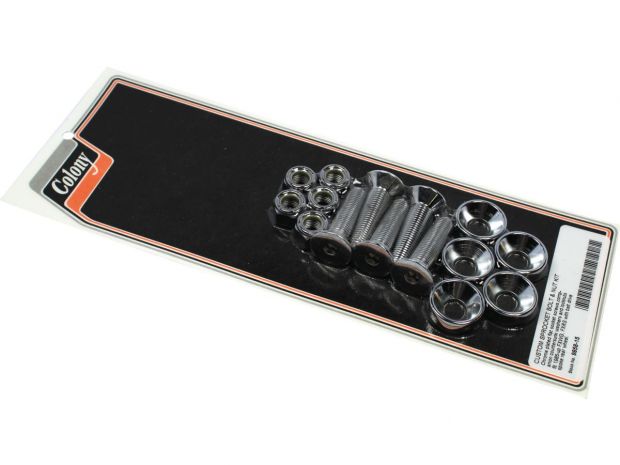 Chrome Plated Rear Sprocket Hardware Kits Including 5 Locknuts Front 