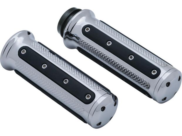 Heavy Industry Grips Chrome 1" Throttle By Wire 