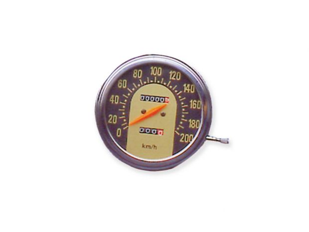 Speedometer for Fat Bob Scale: 200 km/h; Scale Color: black/gold; Ratio 1:1 