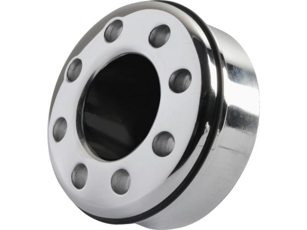 Exhaust,Endcap Donuts Hole, ø 80mm, polished End Cap Polished 80 mm 