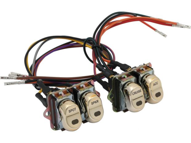 Fairing Rocker Switch Kit Spot/Accessories/Speaker/Cruise Gold 