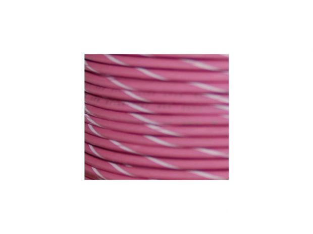 OEM Colored 1mm Wire Spools Pink, White Stripe 