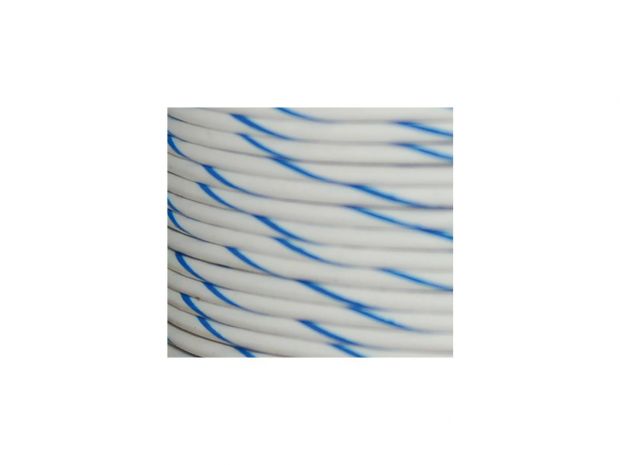 OEM Colored 1mm Wire Spools White, Blue Stripe 