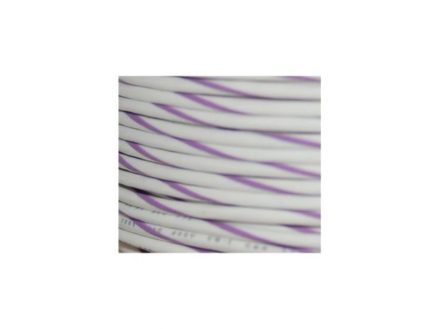 OEM Colored 1mm Wire Spools White, Violet Stripe 