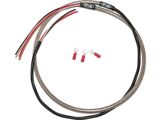 Tachometer Harness Stainless Braided and Clear Coated, Universal Fittment Tachometer Harness 