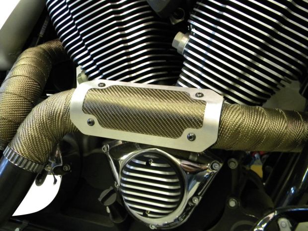 Flexible Heat Shields Titanium Carbon-Look 