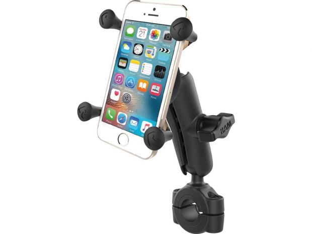 Torque X-Grip Handlebar Mounting Kit 3/4" - 1" Handlebar Clamp, Short Arm and X-Grip For Phones Black Powder Coated 