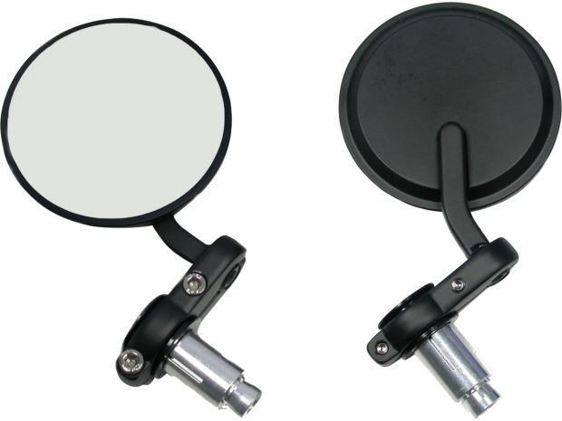 Cafe Style Bar End Mirror Black 