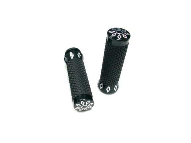 Argyle Grips Black Raw Cut 1" Throttle By Wire 