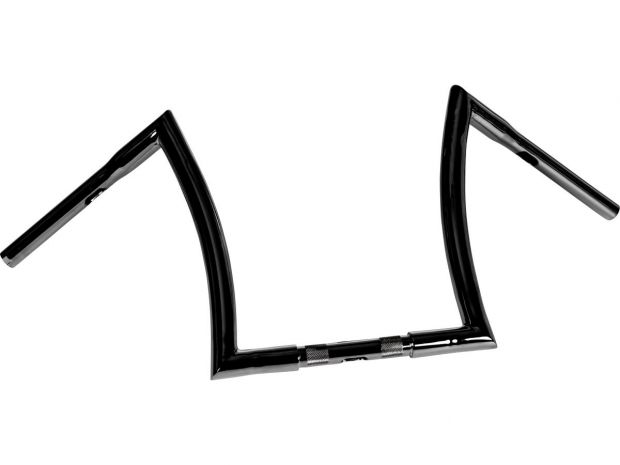 14 Bad Ape Hanger Handlebar Non-Dimpled 3-Hole Black Powder Coated 1 1/4" Throttle By Wire Throttle Cables 