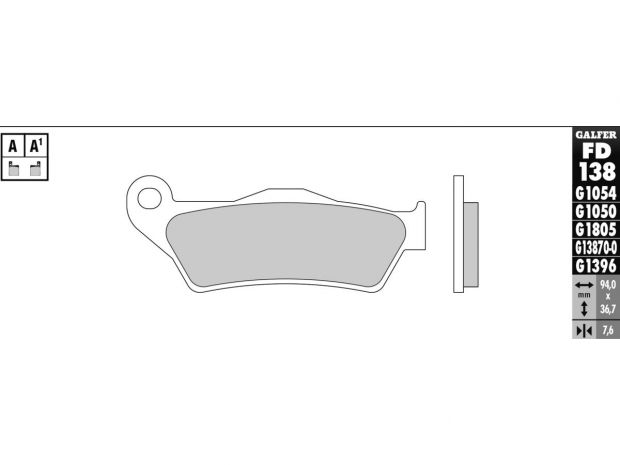 Semi Metallic Compound G1054 Brake Pad Organic Rear 