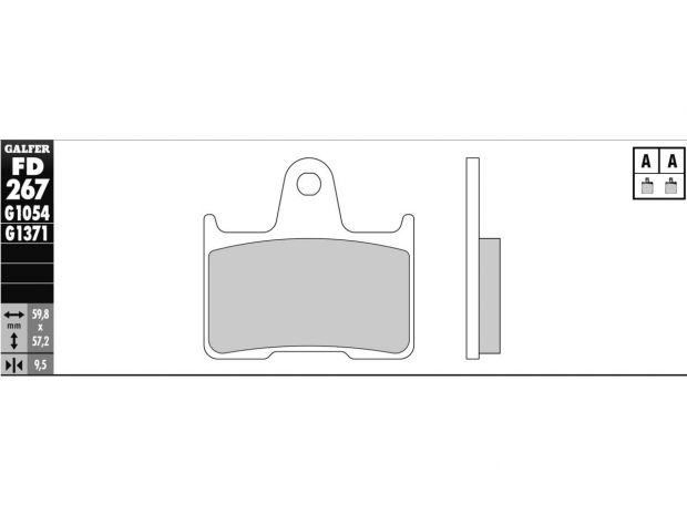 Semi Metallic Compound G1054 Brake Pad Organic Rear 