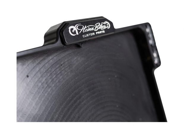 ALL-INN 2.0 License Plate Base Plate Turn Signal/Brake Light/Taillight and License Plate Light, German Size 200x180mm Black Anodized 