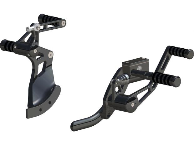 Forward Control Kit 4" Forwarded, with O-Ring Pegs Black Anodized 